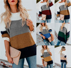Damen Strickpullover im modernen Blockdesign R&B