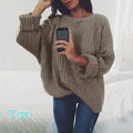 Damen Grobstrickpullover mit lässigem Schnitt und voluminösen Ärmeln