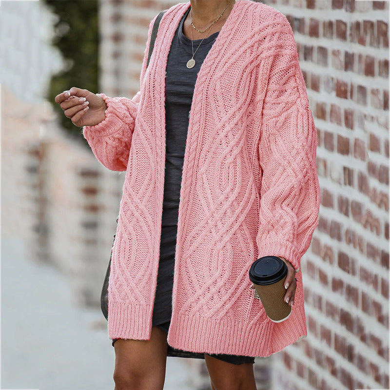 Damen Grobstrickjacke mit lässiger Silhouette und elegantem Zopfmuster R&B
