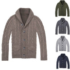 Herren Strickjacke mit klassischem Zopfmuster und praktischen Taschen R&B