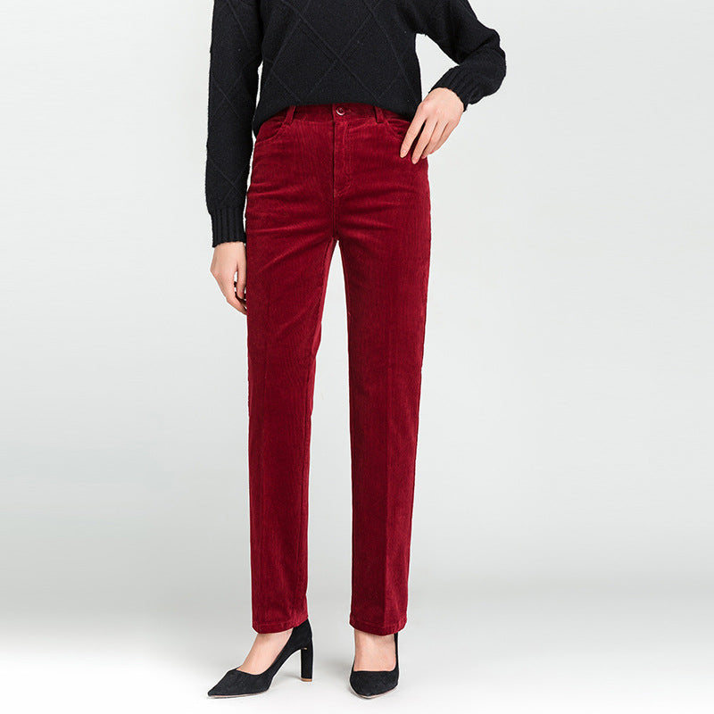 Damen elegante gerade Stoffhose