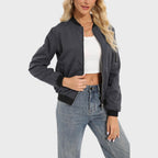R&B | Herbst Langarm Bomberjacke mit Reißverschluss