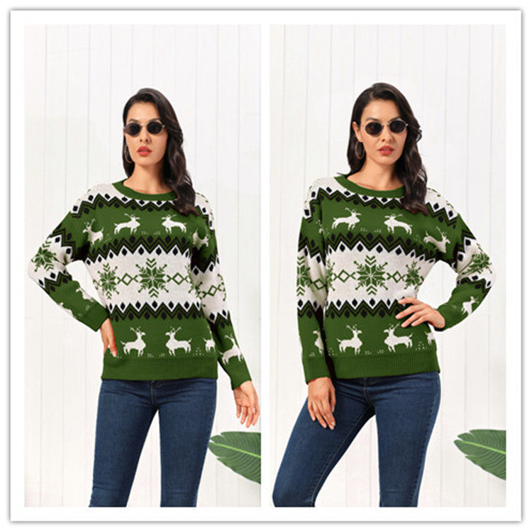 R&B | Rollkragenpullover Damen Strick Weihnachtspullover mit Rentier
