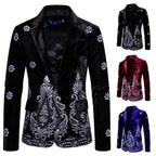 Herren edler Brokatblazer mit kunstvollem Stickdesign und luxuriösem Innenfutter