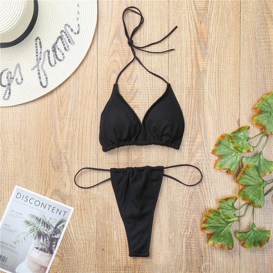 Damen Triangel-Bikini-Set mit modischen Bindebändern R&B