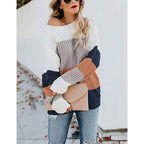 Damen Strickpullover im modernen Blockdesign R&B