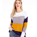Damen Strickpullover im modernen Blockdesign R&B