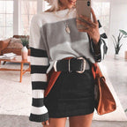 Damen Pullover mit Streifenmuster R&B