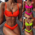 Damen Bikini mit elegantem Rippdesign und verstellbaren Trägern