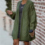 Damen Grobstrickjacke mit lässiger Silhouette und elegantem Zopfmuster R&B