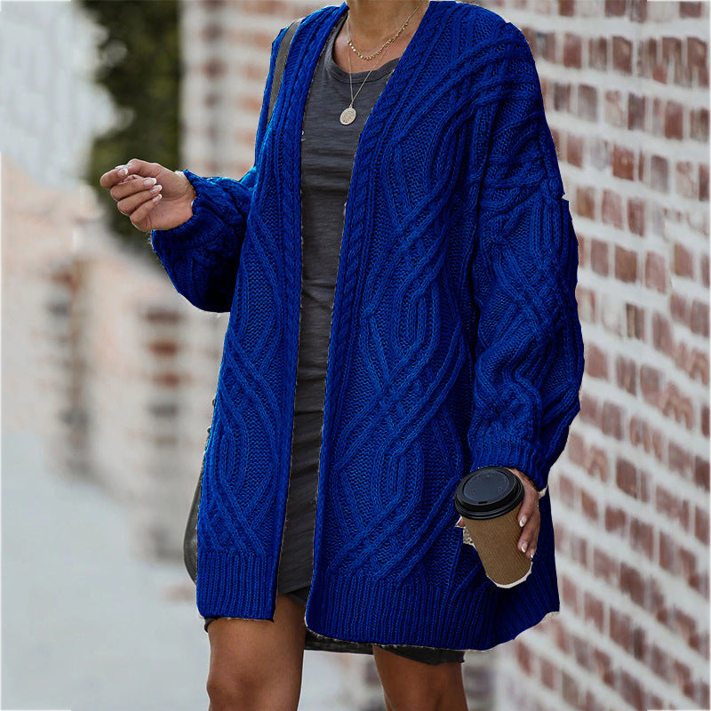 Damen Grobstrickjacke mit lässiger Silhouette und elegantem Zopfmuster R&B
