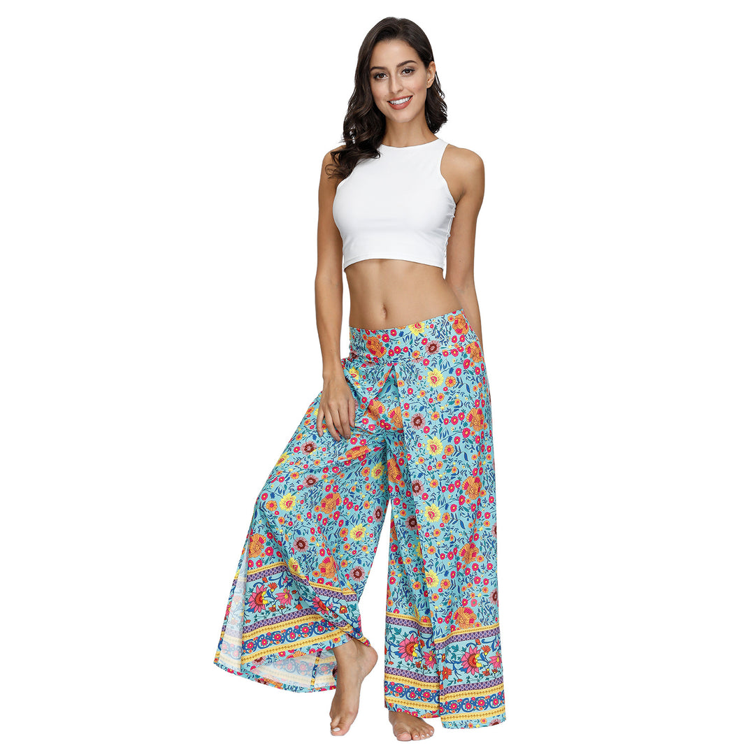 Damen Eleganter Maxi-Rock mit Floralprint und seitlichen Schlitzen R&B