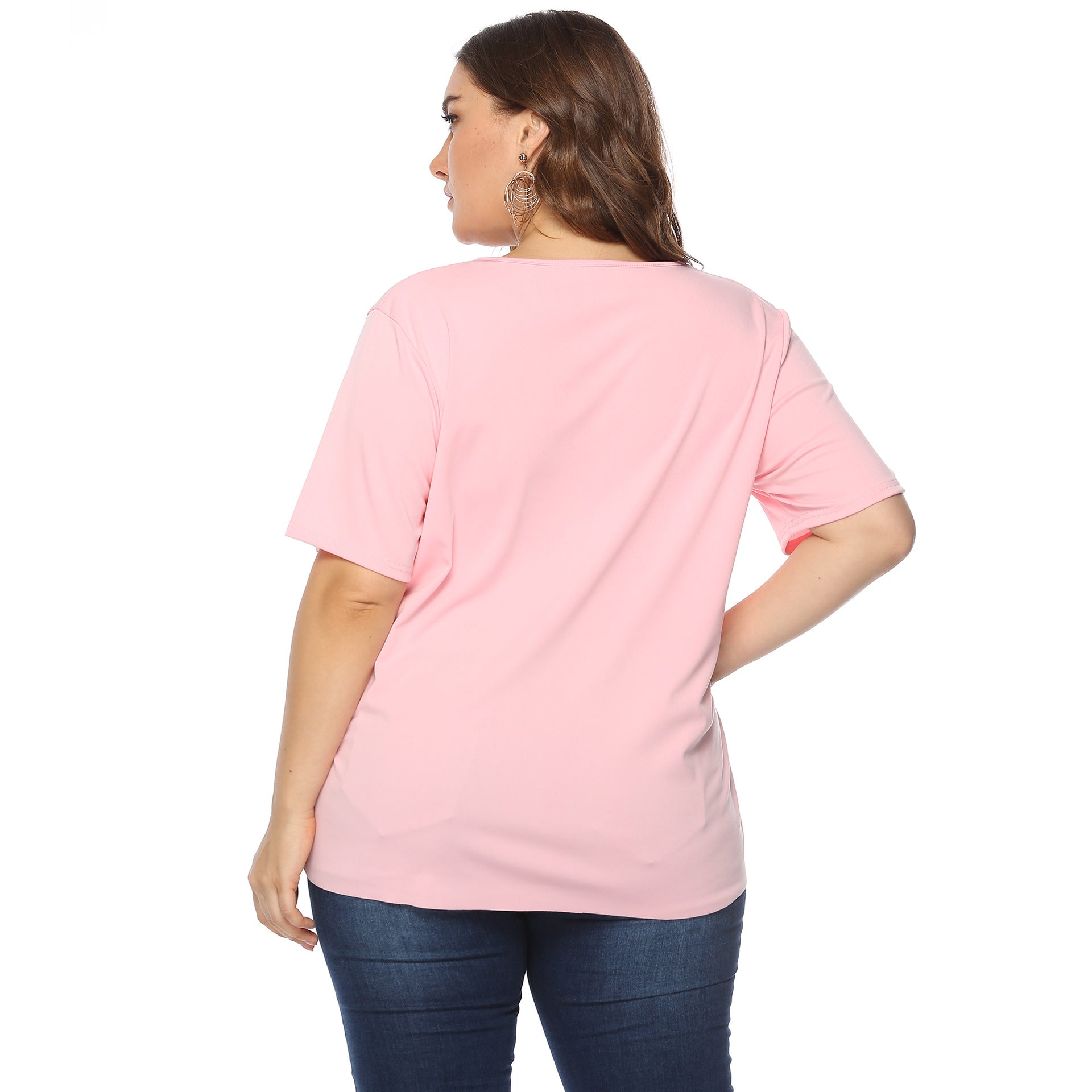 Damen modisches T-Shirt mit filigranem Lochmuster R&B
