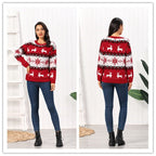R&B | Rollkragenpullover Damen Strick Weihnachtspullover mit Rentier