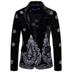 Herren edler Brokatblazer mit kunstvollem Stickdesign und luxuriösem Innenfutter