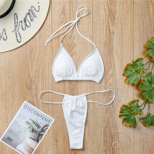 Damen Triangel-Bikini-Set mit modischen Bindebändern R&B