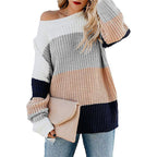 Damen Strickpullover im modernen Blockdesign R&B