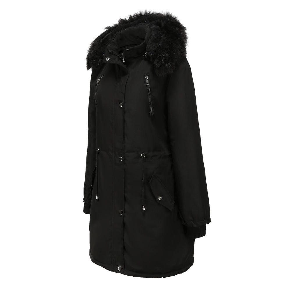 Damen Fleecegefütterte Parka-ähnliche Jacke mit abnehmbarer Kapuze R&B