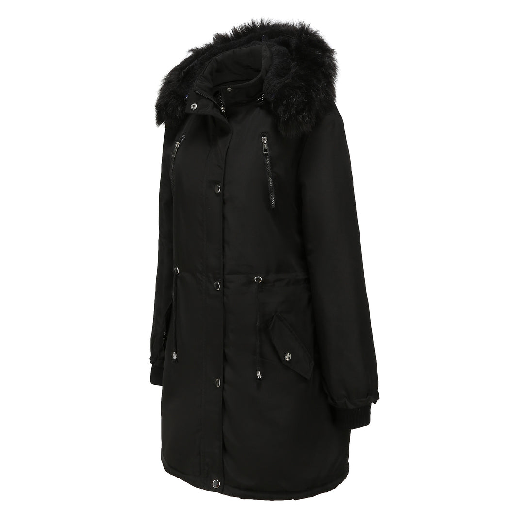 Damen Fleecegefütterte Parka-ähnliche Jacke mit abnehmbarer Kapuze R&B