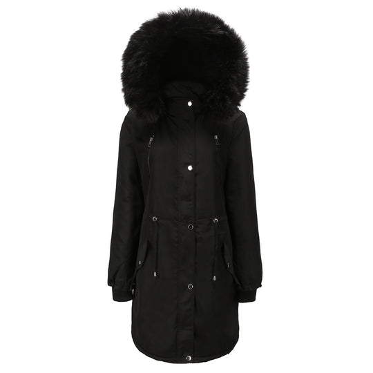 Damen Fleecegefütterte Parka-ähnliche Jacke mit abnehmbarer Kapuze R&B