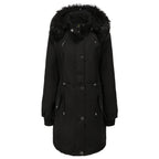 Damen Fleecegefütterte Parka-ähnliche Jacke mit abnehmbarer Kapuze