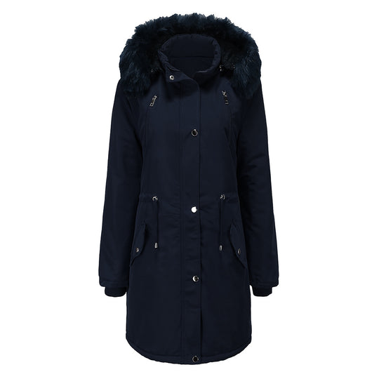 Damen Fleecegefütterte Parka-ähnliche Jacke mit abnehmbarer Kapuze R&B