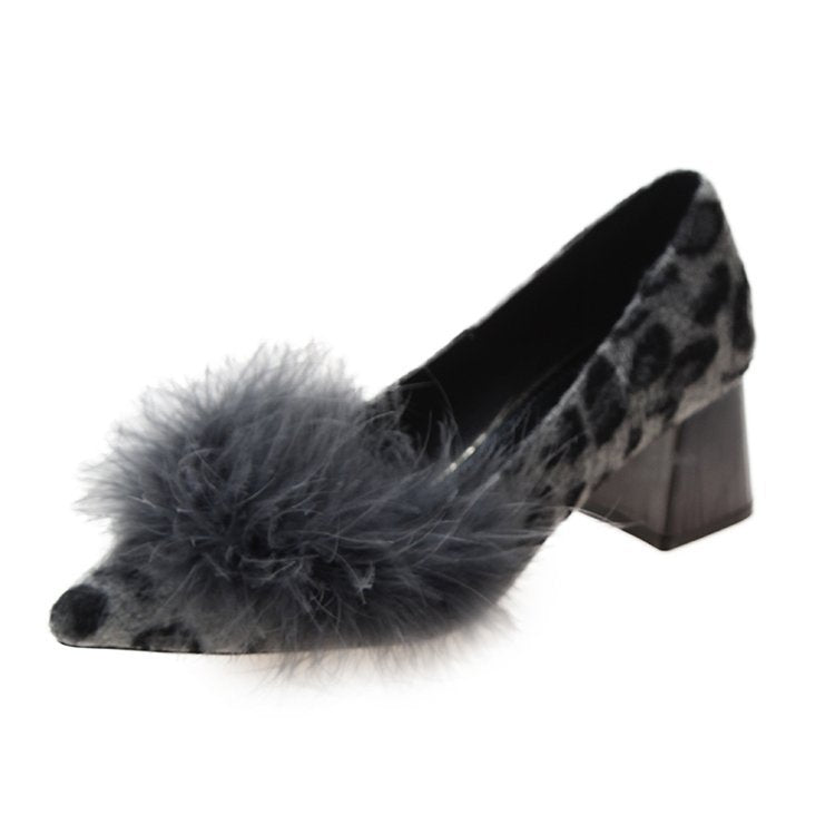 Damen elegante Pumps mit Plüschdetail R&B