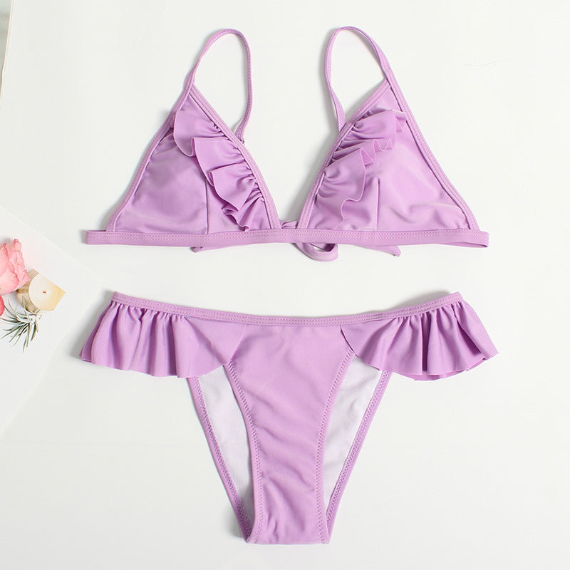 Damen Rüschenschnitte Bikini-Set R&B