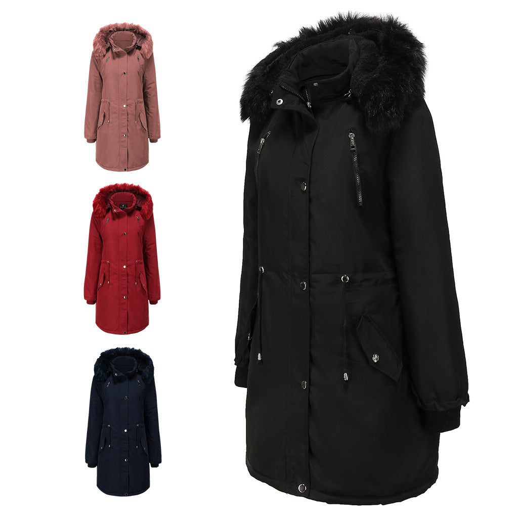 Damen Fleecegefütterte Parka-ähnliche Jacke mit abnehmbarer Kapuze R&B