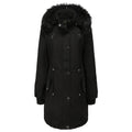 Damen Fleecegefütterte Parka-ähnliche Jacke mit abnehmbarer Kapuze