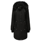 Damen Fleecegefütterte Parka-ähnliche Jacke mit abnehmbarer Kapuze