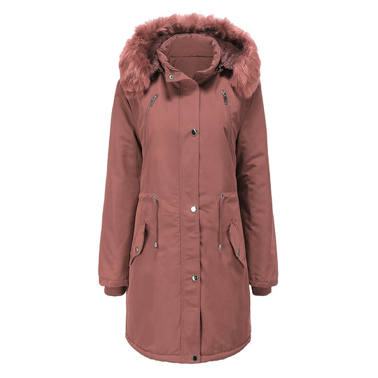Damen Fleecegefütterte Parka-ähnliche Jacke mit abnehmbarer Kapuze R&B