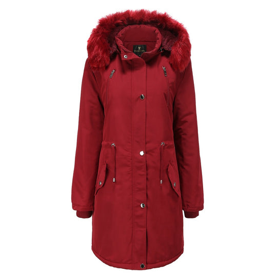 Damen Fleecegefütterte Parka-ähnliche Jacke mit abnehmbarer Kapuze R&B
