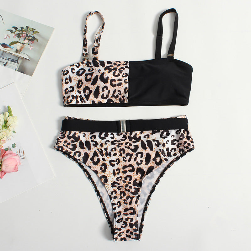 Damen Trendiger Leo-Muster Bikini R&B