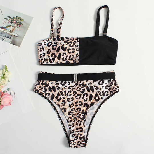 Damen Trendiger Leo-Muster Bikini R&B