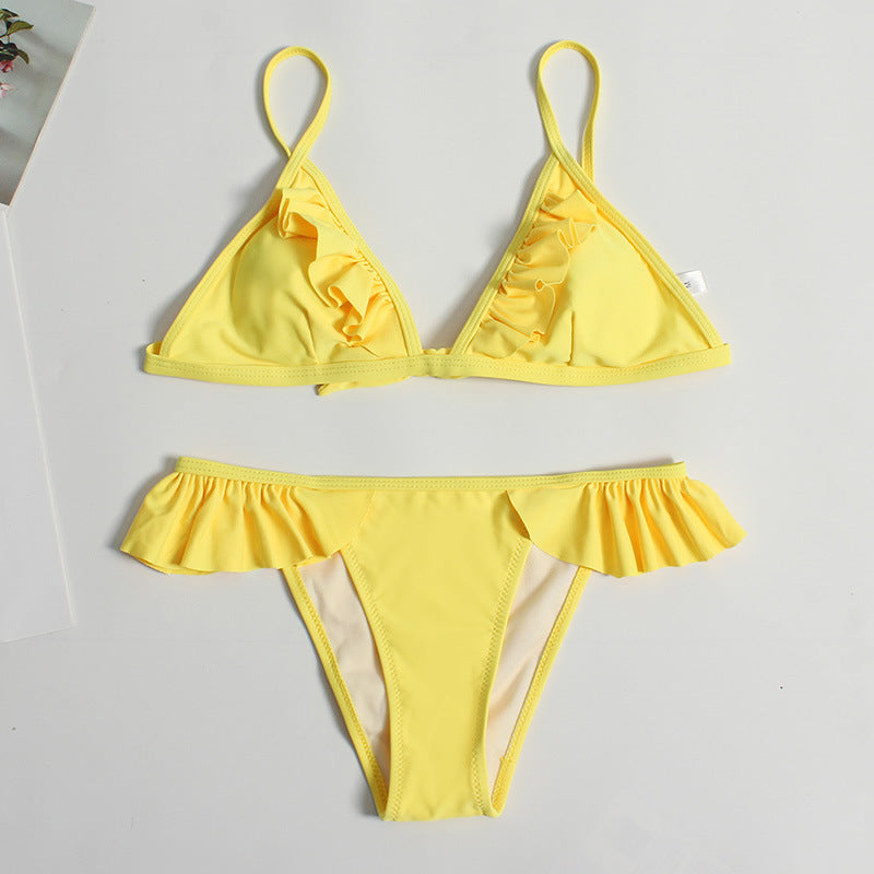 Damen Rüschenschnitte Bikini-Set R&B