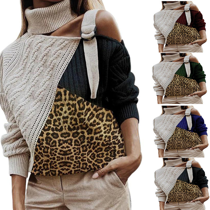 Damen modischer Pullover mit uniquem Farbblockdesign und raffinierter Schulterpartie R&B