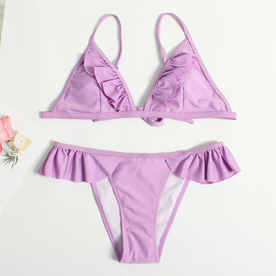 Damen Rüschenschnitte Bikini-Set R&B