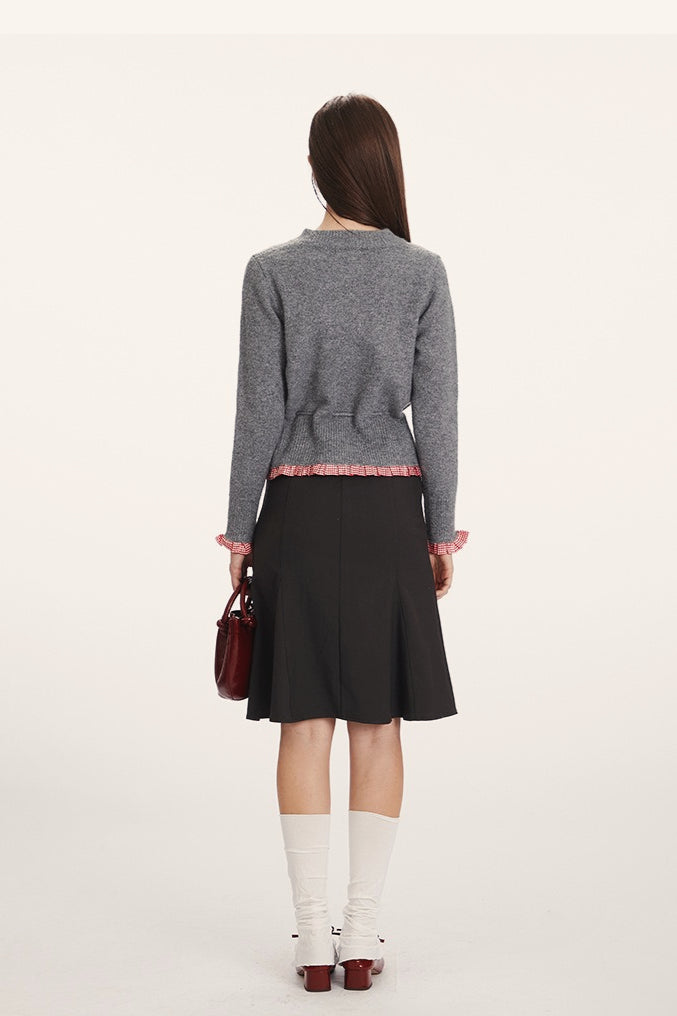 R&B | Slim-Fit Strickjacke mit Einsätze-Design