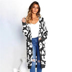 Damen Eleganter Strickcardigan mit Leopardenmuster R&B