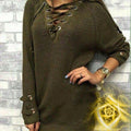 Damen Strickpullover mit einzigartigem Schnürdesign R&B