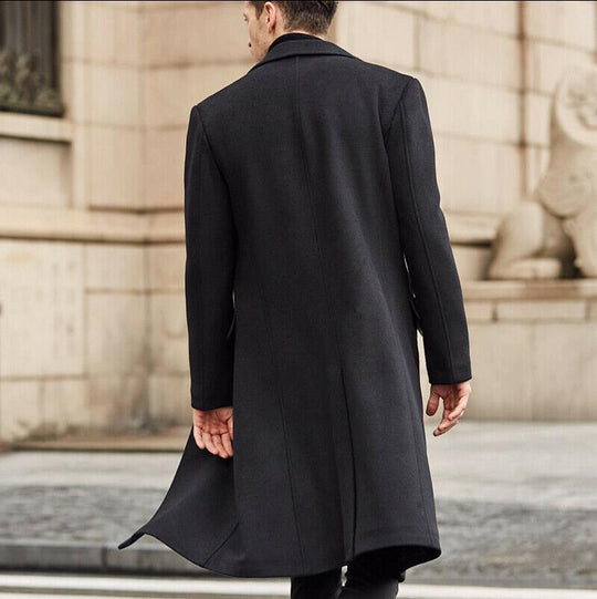 Herren klassischer Wollmantel mit modernem Schnitt und eleganten Details R&B