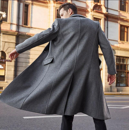 Herren klassischer Wollmantel mit modernem Schnitt und eleganten Details R&B