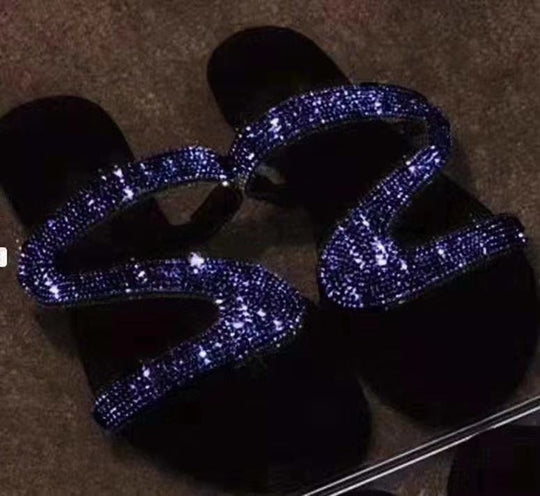 Damen Glamouröse Zehentrenner-Sandalen mit funkelnden Strass-Akzenten R&B