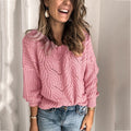 Damen strickpullover mit romantischem Zopfmuster und lockerer Passform R&B