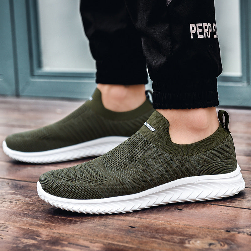 Damen Sportliche Slip-On Sneakers mit flexiblem Strickoberteil R&B