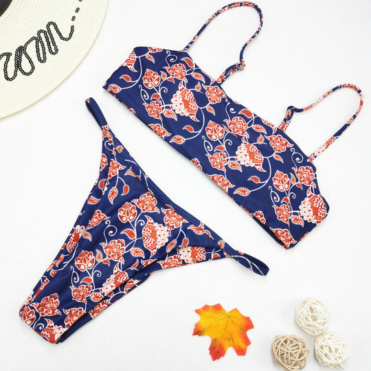 Damen floral gemusterter Bikini mit modischem Schnitt R&B