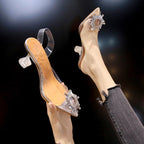 Damen transparente High Heels mit dekorativem Kristallakzent R&B