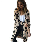 Damen Eleganter Strickcardigan mit Leopardenmuster R&B