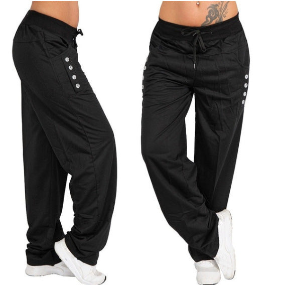 Damen Sportliche Freizeithose mit praktischen Taschen und verstellbarem Bund R&B